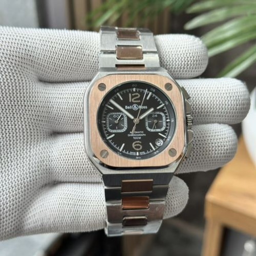 Bell Ross Urban Chronograph Silver Rose Gold Black