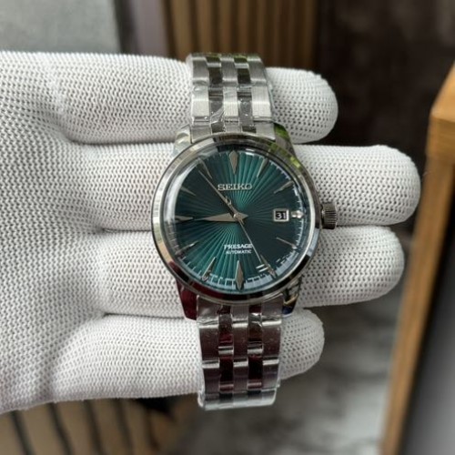 Seiko Presage Automatic SRPE 15 Green Dial Back Open