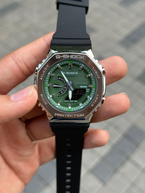 Casio G Shock GM 2100 Silver Green