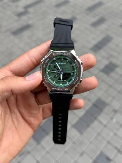 Alternative view of Casio G Shock GM 2100 Silver Green