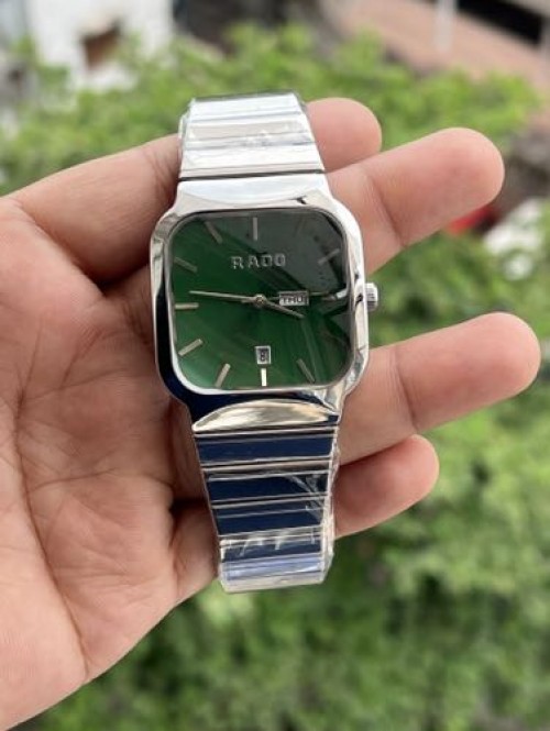 RADO SILVER GREEN QUARTZ