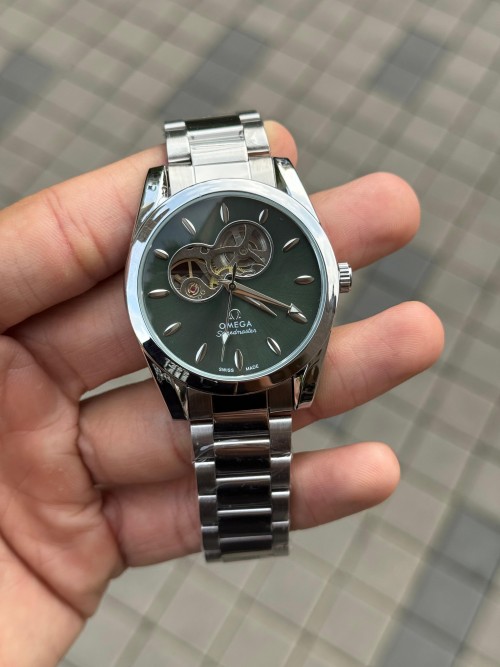 Omeg A Speed Master Automatic Silver Green