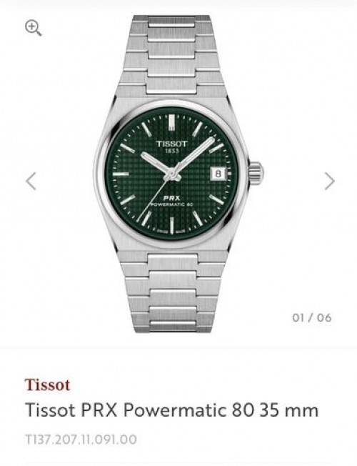 Tissot Prx Powermatic 80 Green 35mm Authentic Quality With OG Box