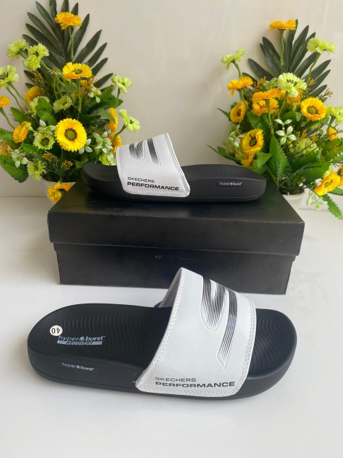 Alternative view of SKECHER HYPER BURST SLIDE WHITE BLACK