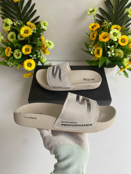 SKECHER HYPER BURST SLIDE BEIGE