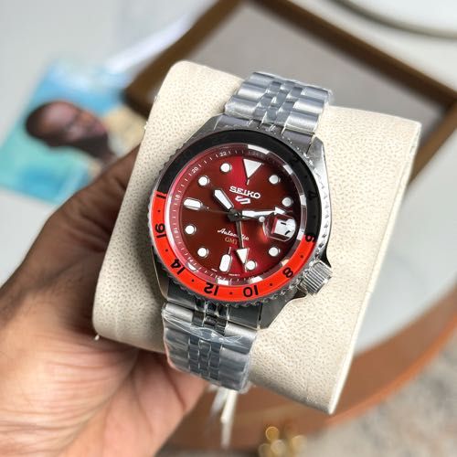 Seiko 5 Sports GMT Wine Red Dial