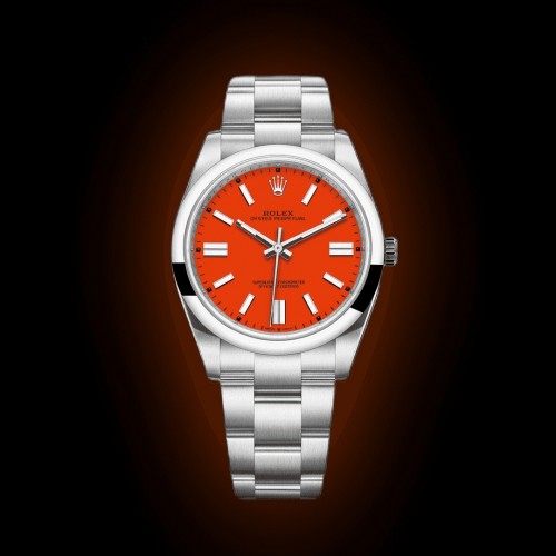 Rolexx Oyster Perpetual Coral Red Zr Yz