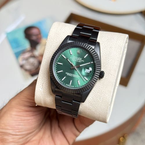 Rolex Date Just Emerald Green Dial Black Limited Edition