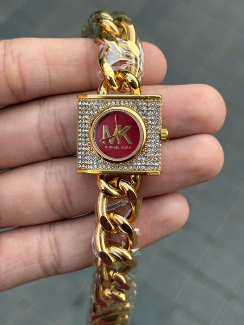 Alternative view of Michael Kor S Chain Lock Women S Gold Red