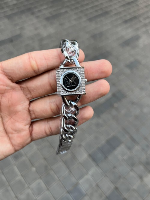 Alternative view of Michael Kor S Chain Lock Women S Silver Black