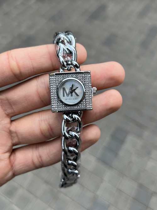 Alternative view of Michael Kor S Chain Lock Women S Silver White