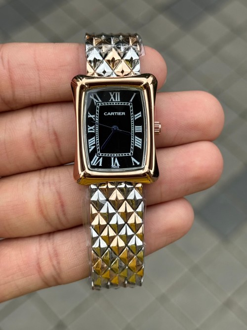 Cartie R Square Women S Two Tone Black Dial