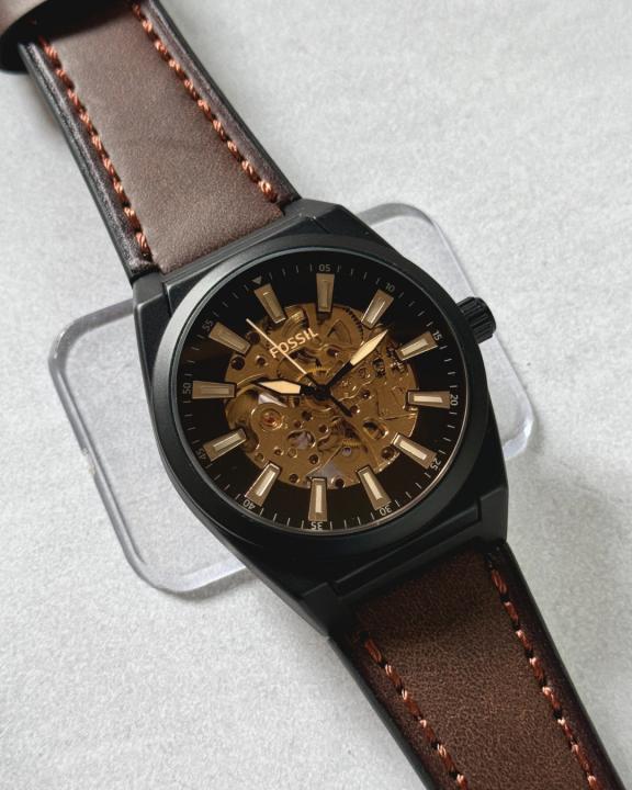 FOSSIL EVERETT AUTOMATIC BROWN LEATHER 340