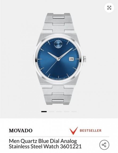 Movado Bold Silver Blue Authentic Store Quality