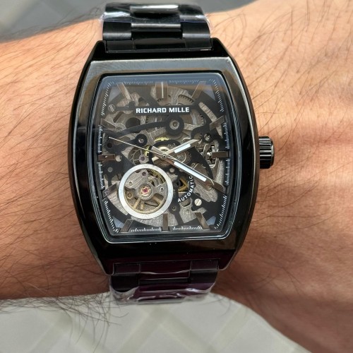 Alternative view of Richard Mill E Open Heart Skeleton Rectangular Black