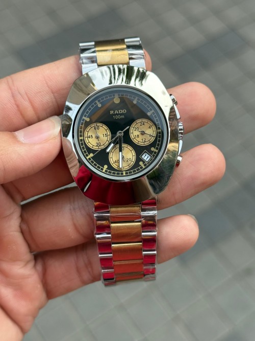 Rad O 100M Chronograph Two Tone Black Dial