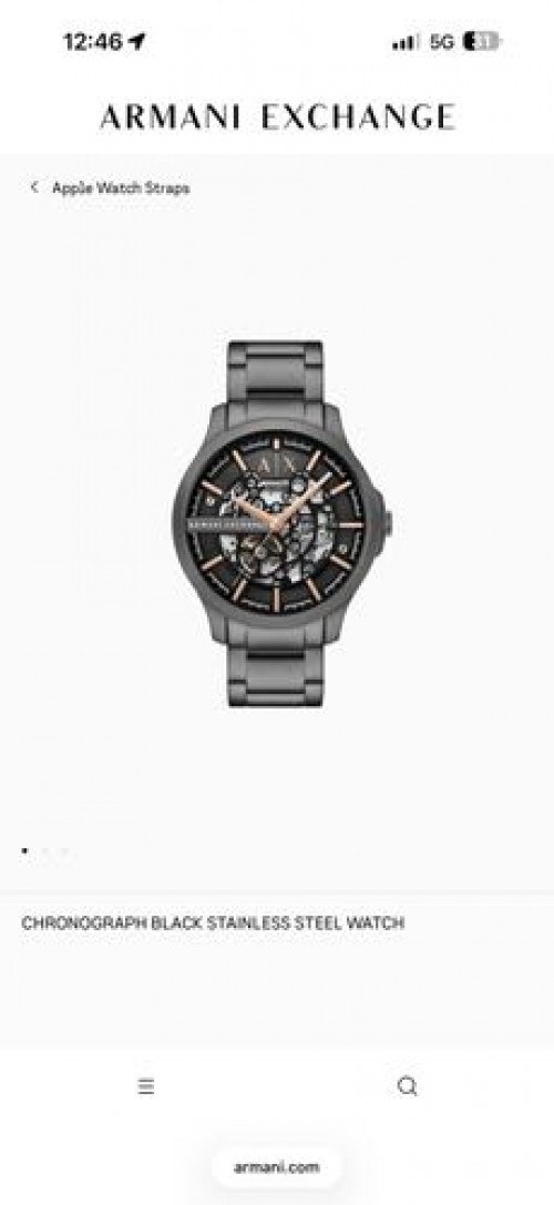 Armani Exchange Open Heart Skeleton Automatic Watch