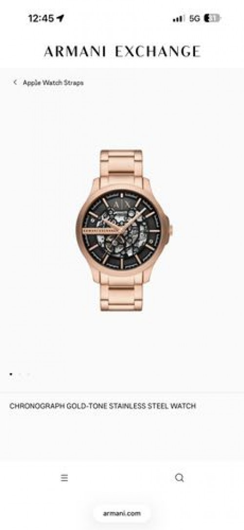 Armani Exchange Open Heart Skeleton Automatic Watch