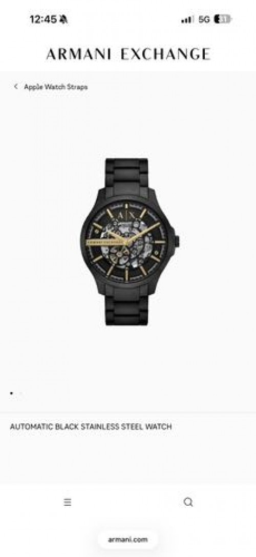 Armani Exchange Open Heart Skeleton Automatic Watch