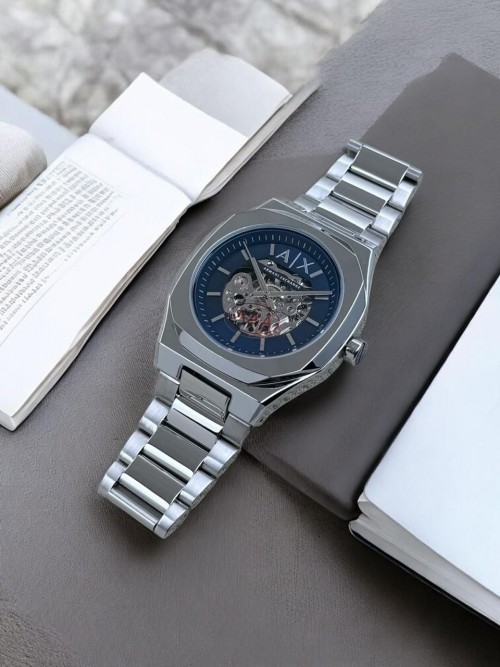 Arman I Exchange Skeleton Square Open Machine Silver Blue