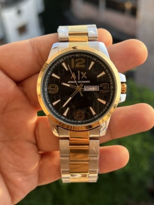 ARMANI EXCHANGE DUAL TONE BLACK DIAL SWIFT MOVEMENT