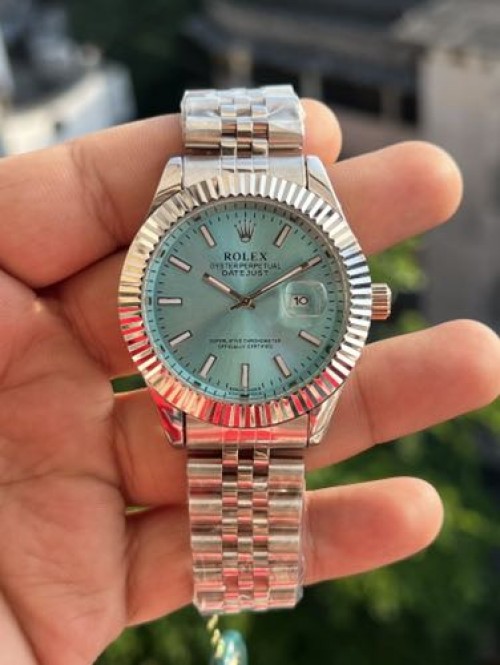 ROLEX DATE JUST SILVER TIFFNY