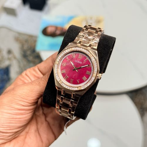Guess Ruby Red Dial Analog Quartz Watch