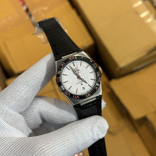 OMEGA CONSTELLATION LEATHER STRAP AUTOMATIC