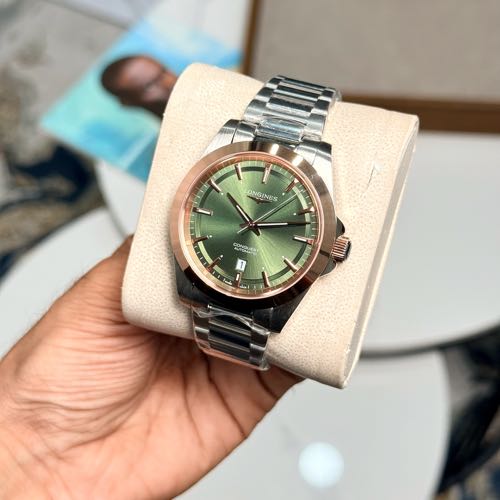 Longines Conquest Rosegold Bezel Green Dial