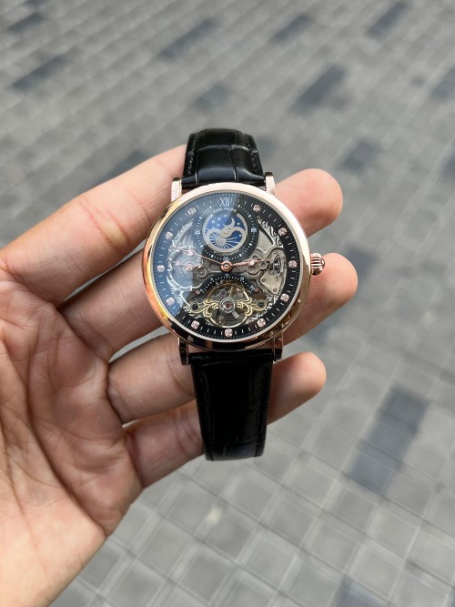 Alternative view of Patek Philippe Skeleton Leather Black Premium