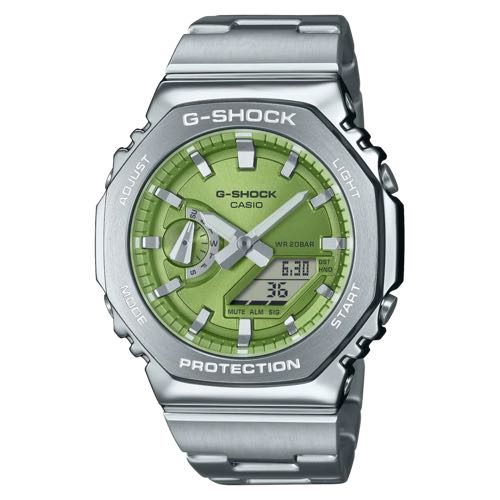 Alternative view of GSHOCK SILVER GREEN JAPAN QUALITY