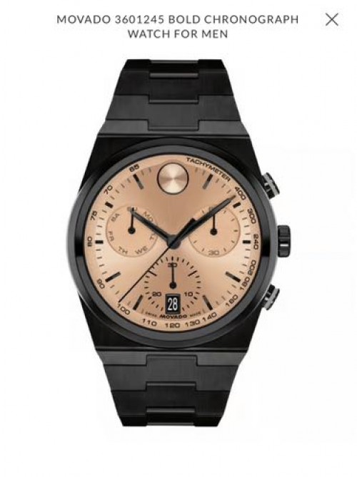 Movado Bold Black Chronograph Authentic Store Quality