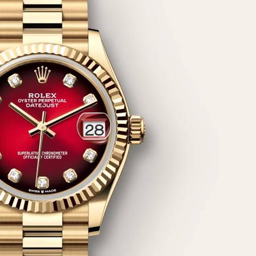 Rolex Date Just Golden Red Dial 41 Mm