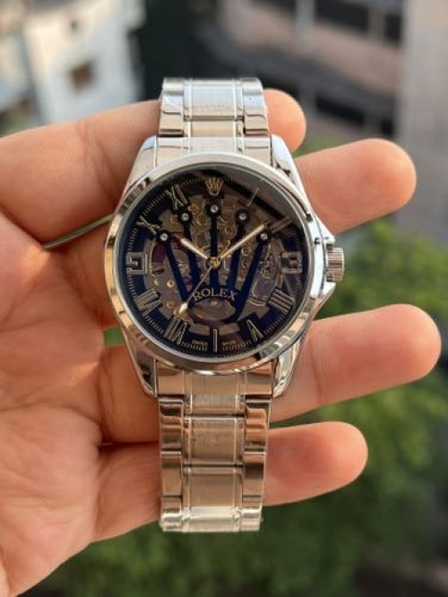 ROLEX AUTOMATIC SILVER BLACK NEW R