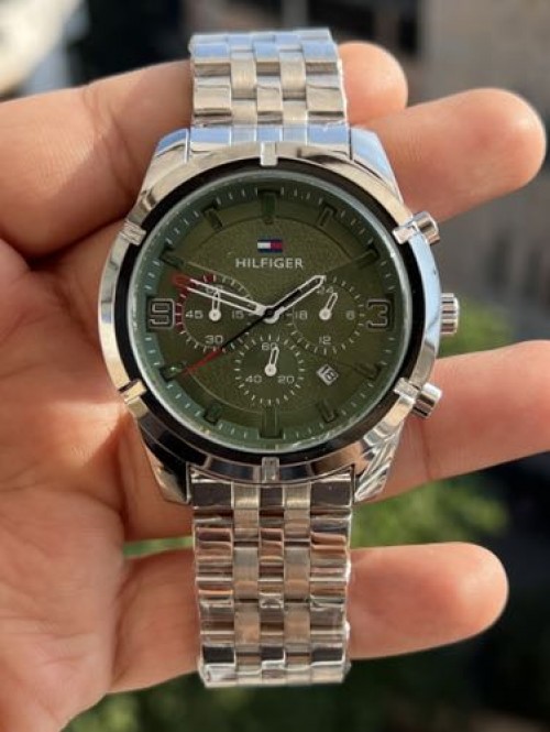 TOMMY HILIFIGER ALL CHRONO WORKING SILVER GREEN