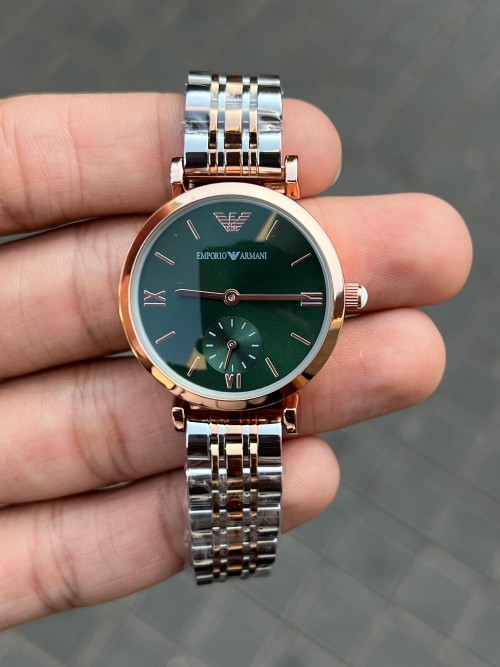Alternative view of Emporio Arman I Women Two Tone Green Dial Roman