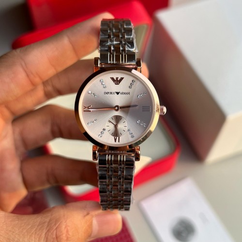 Alternative view of Emporio Arman I Women Two Tone Pink Dial Diamond Edition