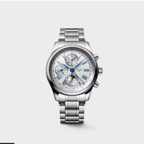 Alternative view of Longines Master Chrono Moonphase Authentic Store Quality With Extra Metal Strap With OG Box
