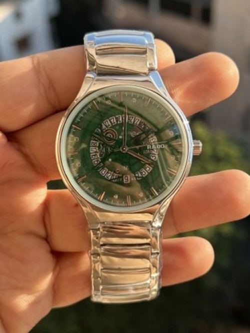RADO ROUND SILVER GREEN SWIFT MOVEMENT