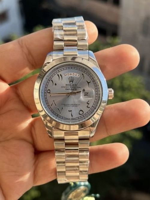 ROLEX SILVER TIFFNY DAY DATE