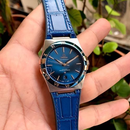 Omega Constellation Co Axial Blue Silver DT Bezel