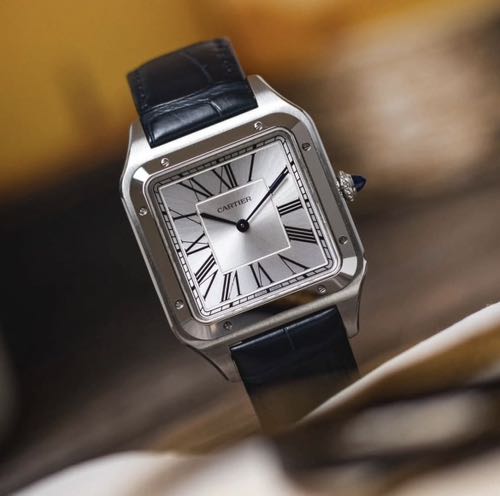 Cartier Santos Dumont Silver Blue