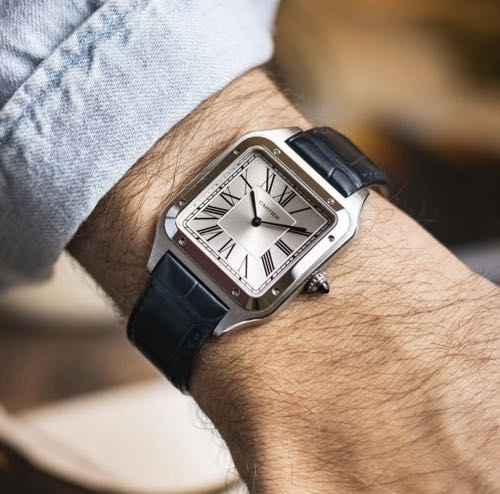 Alternative view of Cartier Santos Dumont Silver Blue