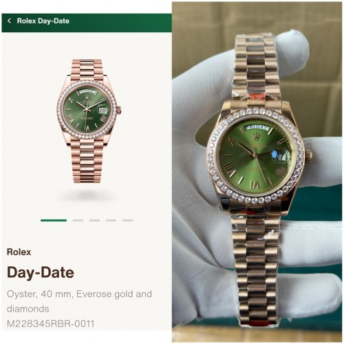 Alternative view of Rolexx DayDate EverRose Gold Green Diamond Zr Yz