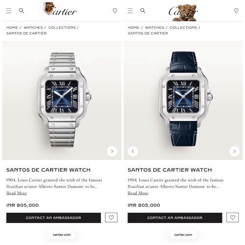 Cartier Santos With Extra Strap