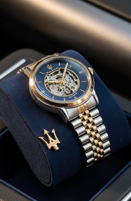 Maserat I Skeleton Automatic Two Tone Blue Dial