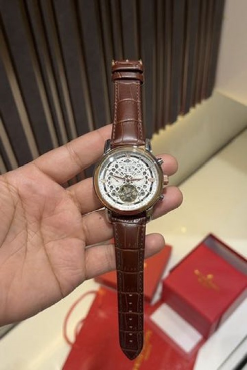 PATEK PHILIPPE LEATHER BELT AUTOMATIC WATCH