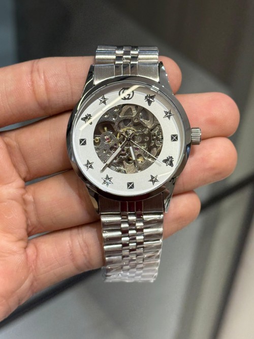 Alternative view of GUCC I G TIMELESS AUTOMATIC SKELETON SILVER WHITE