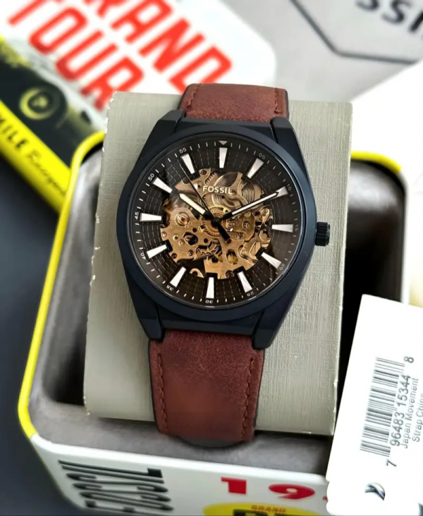 FOSSIL EVERETT AUTOMATIC BROWN LEATHER 340