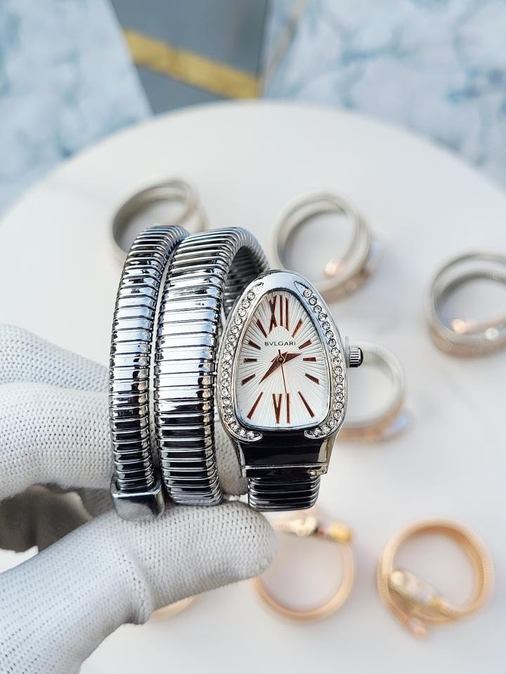 BVLGARI SNAKE SILVER WHITE DIAL 350